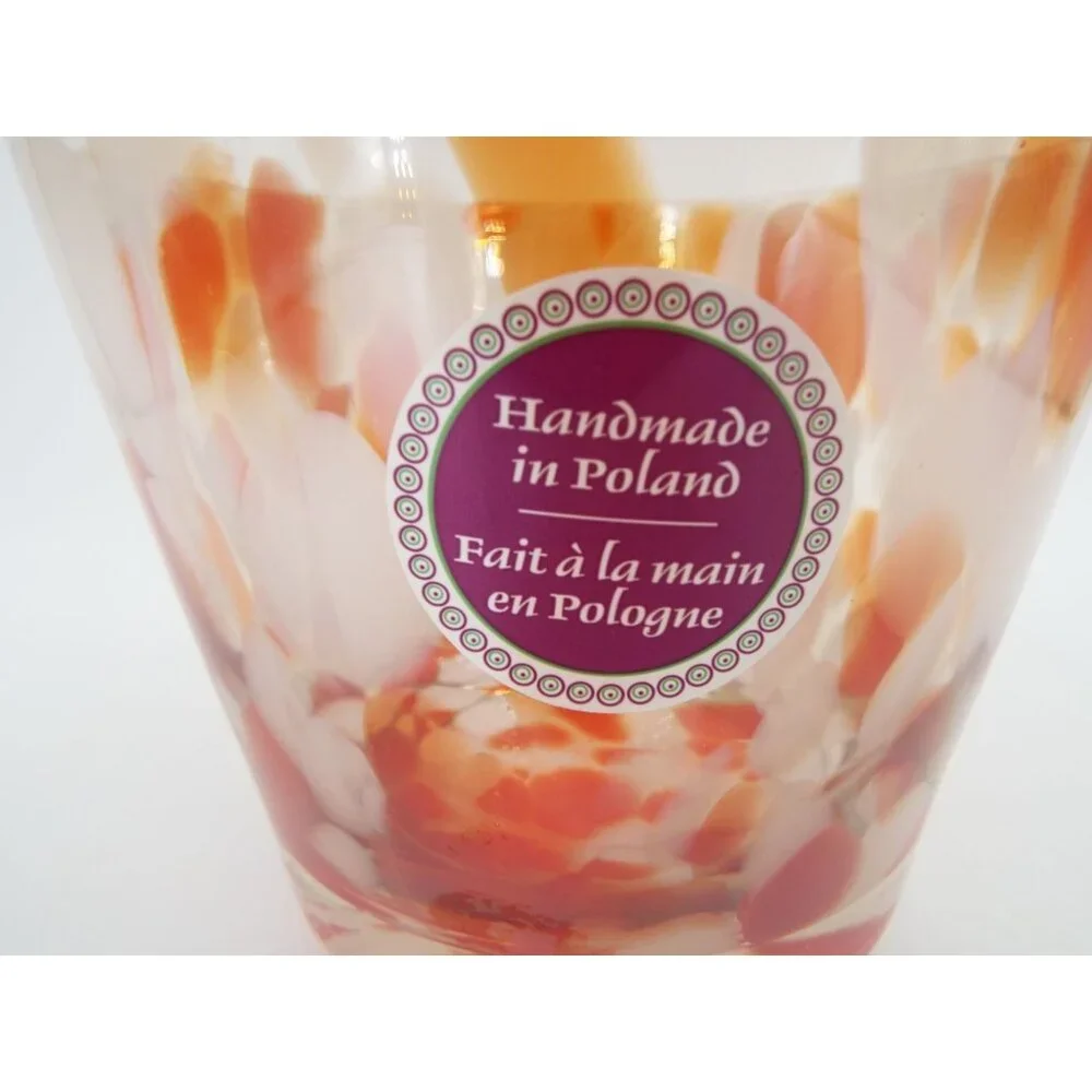 Art Glass Bowl Vase Confetti Millefiori Pattern Handmade in Poland